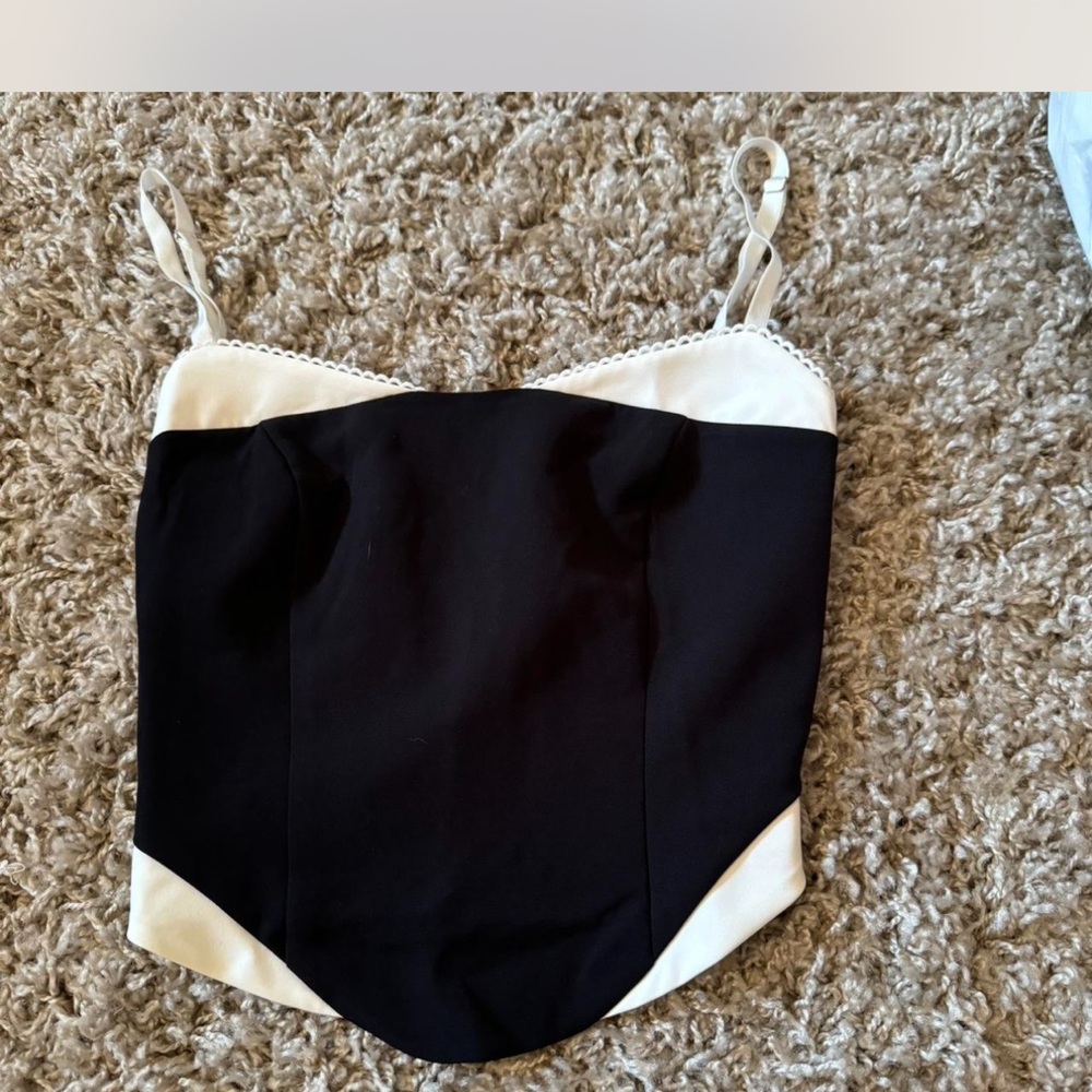 Chic Black and White Bustier Top